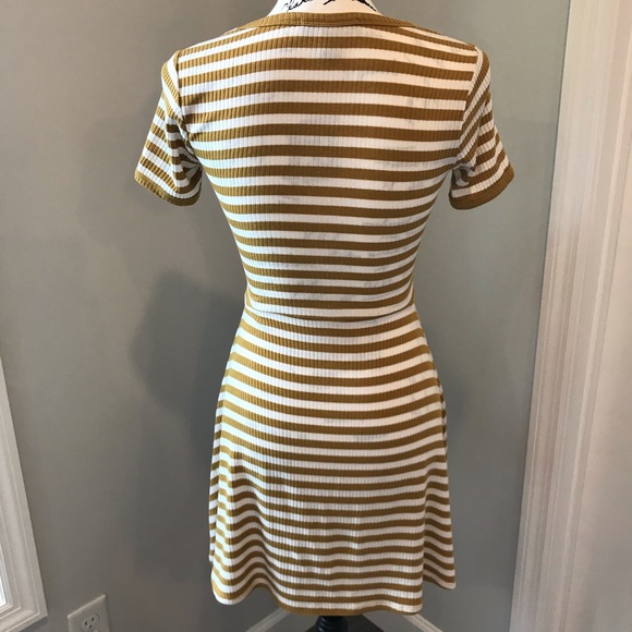 Forever 21 Mustard Striped Skater Dress - Picture 5 of 7